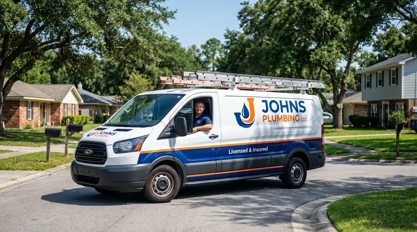 Johns Plumbing LLC service van in Santee, CA