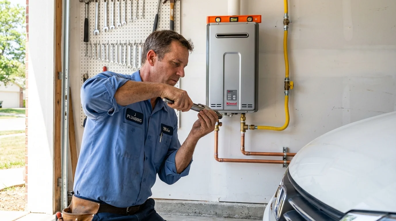 Tankless water heater installation by a Johns Plumbing LLC plumber in Santee